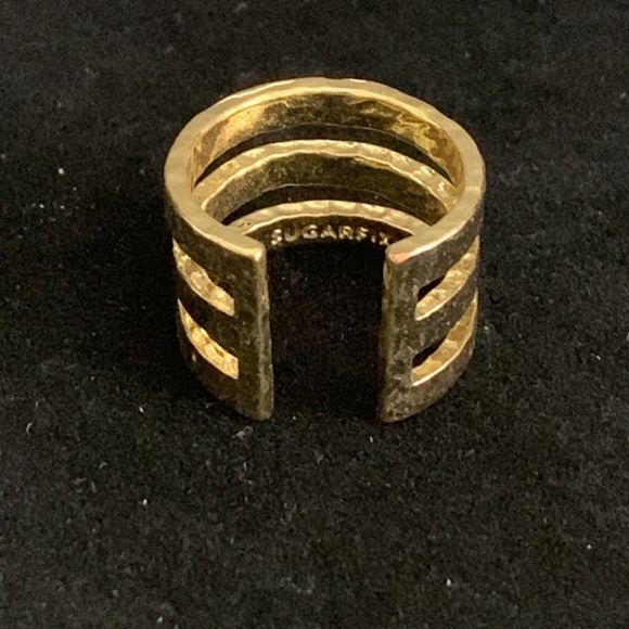 ♥️ Sale 3for$15! Sugar-fix Gold Tone Hammered Ring size 7 - Picture 2 of 4